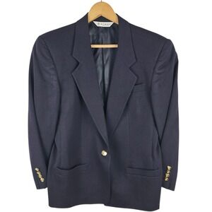 Vintage Austin Reed One Button Wool Blazer Jacket Women's Size 10 Gold Buttons